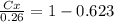 \frac{Cx}{0.26} = 1 - 0.623