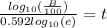 \frac{log_{10}(\frac{B}{100})}{0.592log_{10}(e)}=t