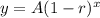 y=A(1-r)^x
