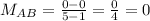 M_{AB}=\frac{0-0}{5-1} =\frac{0}{4}=0