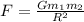 F=\frac{Gm_1m_2}{R^2}