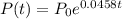 P(t)=P_0e^{0.0458t}