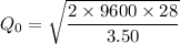 Q_0 = \sqrt{\dfrac{2\times 9600 \times 28}{3.50}}