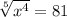 \sqrt[5]{x^{4}}=81