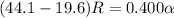 (44.1-19.6)R=0.400\alpha