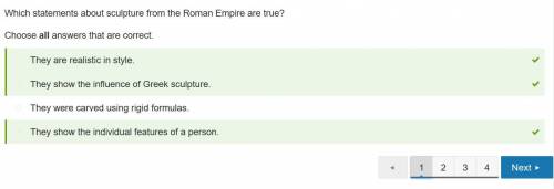 Which statements about sculpture from the roman empire are true?  choose all answers that are correc