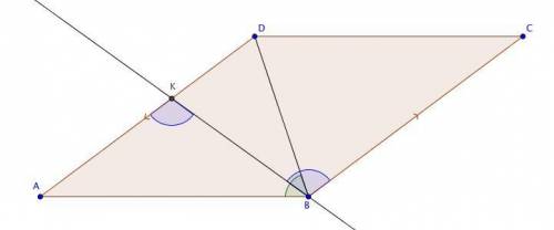 Suppose abcd is a rhombus and that the bisector of ∠abd meets  ad at point k. prove that m∠akb = 3m∠