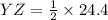 YZ=\frac{1}{2}\times 24.4