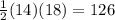 \frac{1}{2}(14)(18)=126