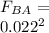 F_{BA}=\frac{9\times 10^{9}\times 5.1\times 10^{-6}\times 5.1\times 10^{-6}}}{0.022^{2}}