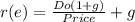 r(e)=\frac{Do(1+g)}{Price} +g