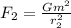 F_2=\frac{Gm^2}{r_2^2}