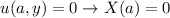u(a,y) = 0 \rightarrow X(a) = 0