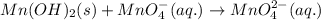 Mn(OH)_{2}(s)+MnO_{4}^{-}(aq.)\rightarrow MnO_{4}^{2-}(aq.)
