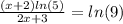\frac{(x+2)ln(5)}{2x+3} =ln(9)