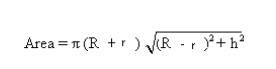 Generally, how would one work out the surface area of a frustum?