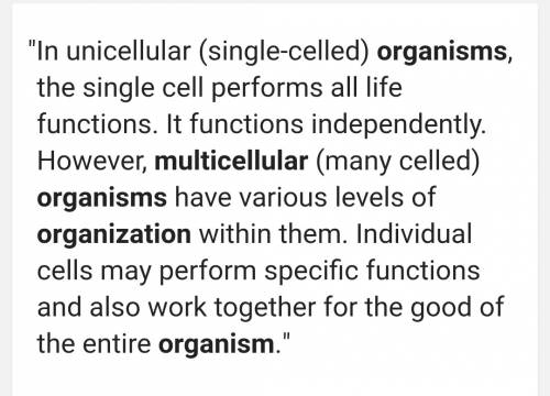 The organization of a multi-cellular organism is: