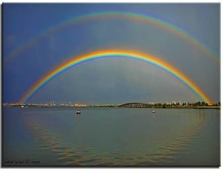 How are double rainbows formed and why the colours are inverted in a double rainbow?