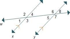 The m6 = (11x + 8)° and m7 = (12x – 4)° what is the measure of 4? m4 = 40° m4 = 48° m4 = 132° m4 =