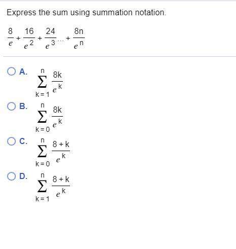 Express the sum using summation notation, you!