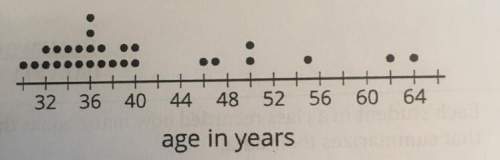 Here is a dot plot that shows the ages of teachers at a school. which of these statements is true of