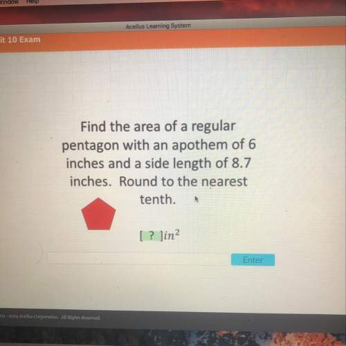 Find the area of a regular pentagon with an apothem of 6 inches and a side length of 8.7 inches. rou