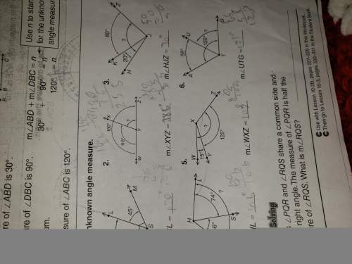 Find the unknown angle measure: ..not sure if child's answers are correct?