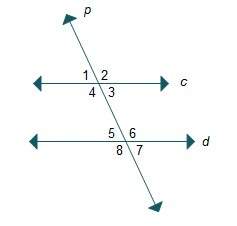 Lines c and d are parallel lines cut by transversal p. which must be true by the corresponding angle