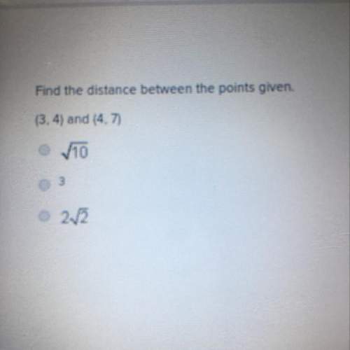 Find the distance between (3,4) and (4,7)