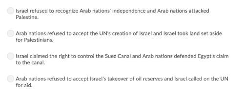 Which best describes the origin of the arab-israeli conflict? view attached image for answer choice