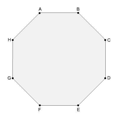 Abcdefgh is a regular octagon. the minimum degree of rotation by which this octagon can map onto its