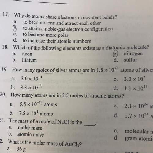 How many moles of silver atoms are in 1.8x10^20 atoms of silver? a. 3.0x10^-4 b. 3.3x10^-3 c. 3.0x