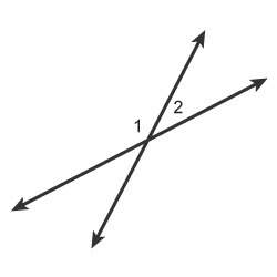 Which relationship describes angles 1 and 2? select each correct answer. adjacent angles supplement