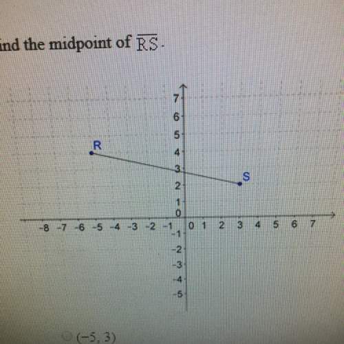 Find the midpoint of rs a- (-5,3) b- (3,3) c- (-1,3) d-(0,3)