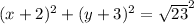 (x+2)^{2} + (y+3)^{2}=\sqrt{23}^{2}
