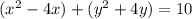 (x^{2} - 4x) + (y^{2} + 4y)=10