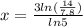 x=\frac{3ln(\frac{14}{7.8})}{ln5}