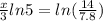 \frac{x}{3}ln5=ln(\frac{14}{7.8})