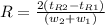 R = \frac{2(t_{R2}-t_{R1})}{(w_2+w_1)}