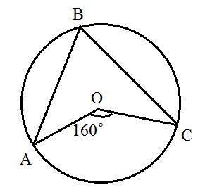 If the measure of arc ac is 160°, what is the measure of angle abc?  a. 80° b. 40° c. 60° d. 20°