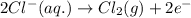 2Cl^-(aq.)\rightarrow Cl_2(g)+2e^-