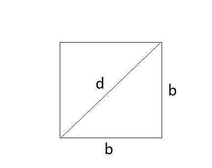 Halla la medida del lado de un cuadrado cuya diagonal es de 14 cm