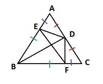 Given:  ∆abc, ab = cb bd− median to ac e∈ ab, f∈bc ae = cf prove:  △ade ≅ △cdf  δbde ≅ δbdf
