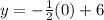 y=-\frac{1}{2}(0)+6