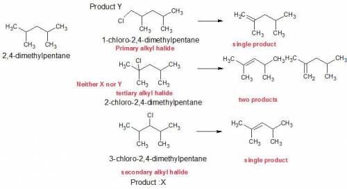 Compounds x and y are both c7h15cl products formed in the radical chlorination of 2,4-dimethylpentan