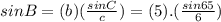 sinB=(b)(\frac{sinC}{c})=(5).(\frac{sin65}{6})