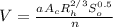 V=\frac {a A_c R_h^{2/3}S_o^{0.5}}{n}