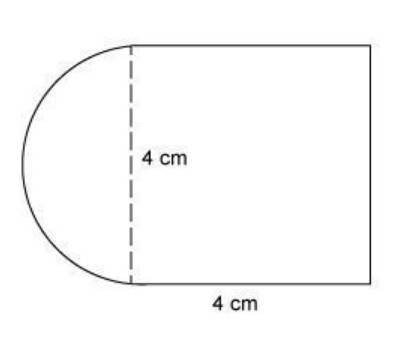 The figure is made up of two shapes a semicircle and a square. what is the exact perimeter of the fi
