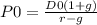 P0 = \frac{D0(1+g)}{r-g}