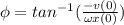 \phi = tan^{-1}(\frac{-v(0)}{\omega x(0)})